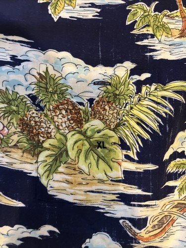 Camisa Saddlebred Hawaiian SS Hombres Talla XL Tree Island Botón Piña Azul - Imagen 5 de 8