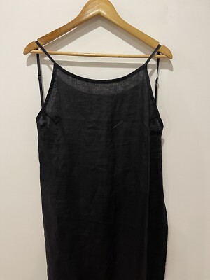 pretty linen dresses Laurel Linen Dress Charcoal (L/14)