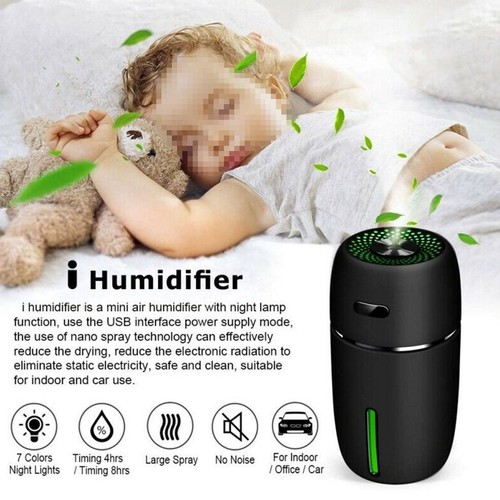 Car Mini USB Essential Oil Air Purifier with LEDAir Humidifier Aroma Diffuser - Picture 1 of 9