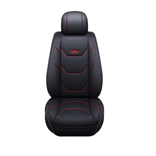 Luxe Simili Cuir Siège Avant Housses Noir&Rouge Universel Voiture Siège Avant - Afbeelding 7 van 7