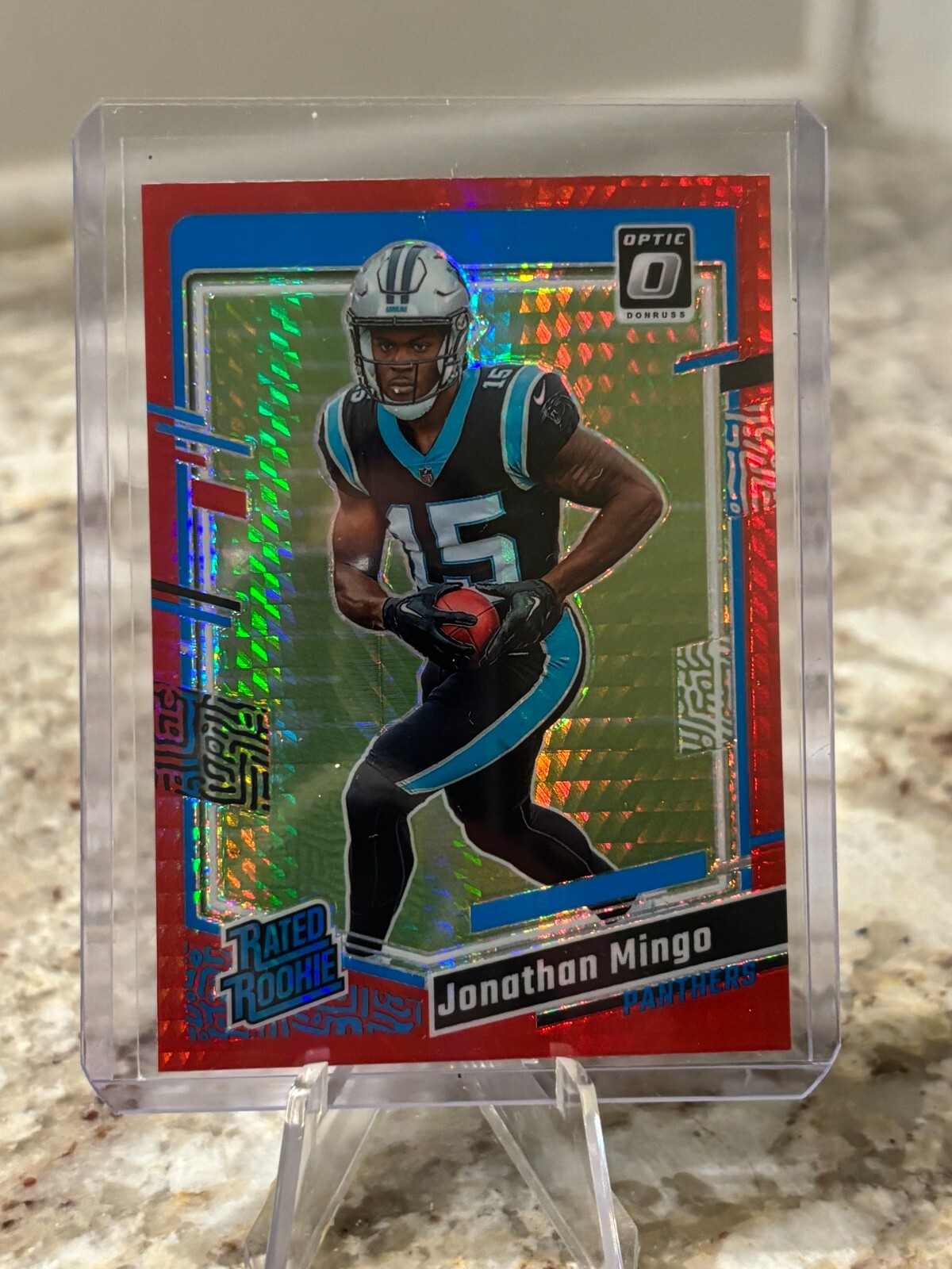 2023 Panini Donruss Optic Rated Rookie Red Hyper JONATHAN MINGO #215 PANTHERS