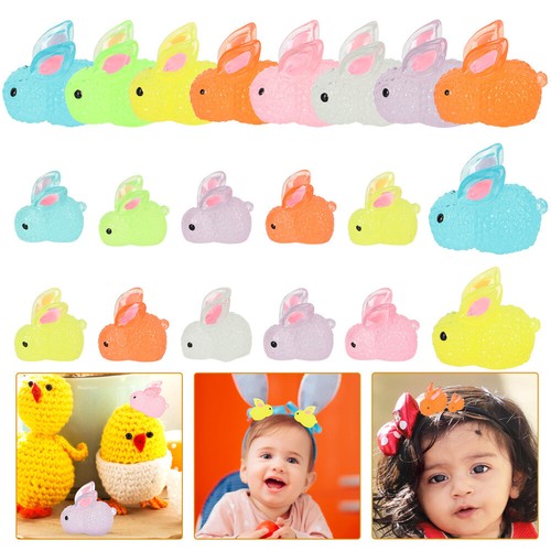 20 Pcs Jade Rabbit Hair Accessories Phone Case Charm Bunny Jewelry - 第 5/12 張圖片