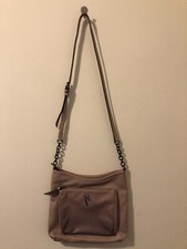 Simply Vera Purse Beige Leather Polyester Trendy Shoulder Bag Vera Wang