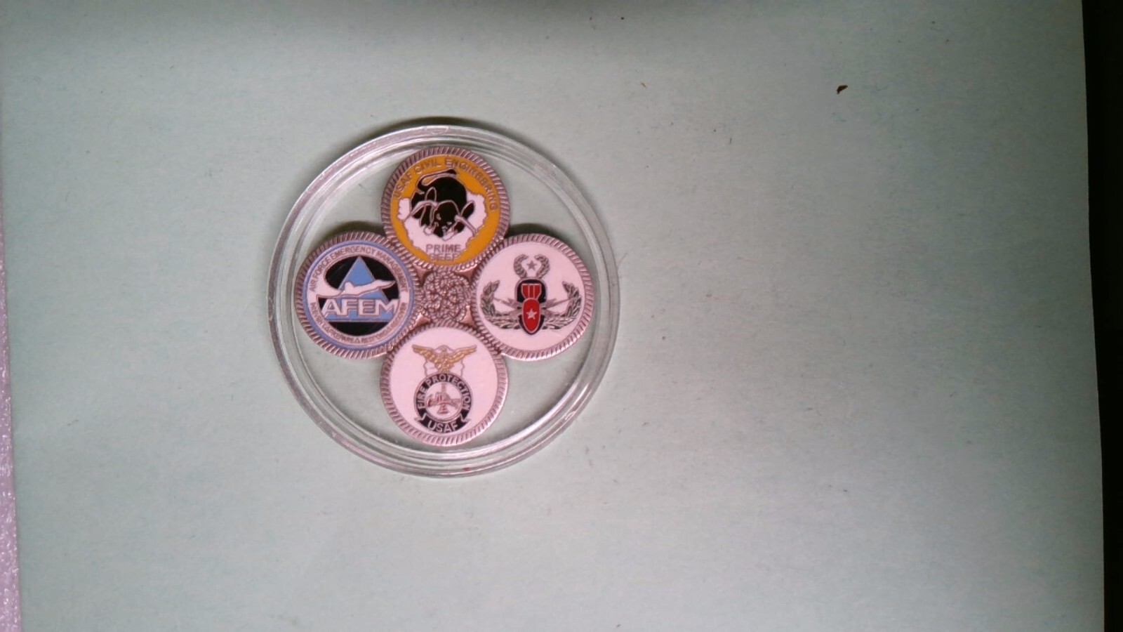 CHALLENGE COIN US AIR FORCE ORDNANCE FIRE PROTECTION CIVIL ENGINEERS UNUSUAL DES