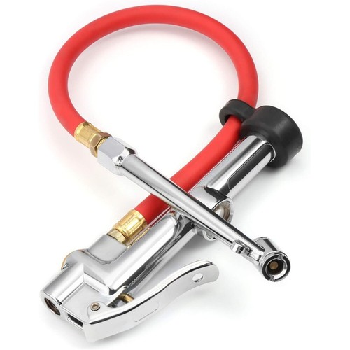 Heavy Duty Tire Inflator Gauge 12 Inch Pressure Gauge Stem Valve Caps