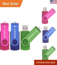 High-Performance 3 Pack 32GB USB Thumb Drives in Trendy Colors - Easy Carry