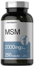 MSM Supplement Capsules  2000mg  250 Count  Non-GMO  by Horbaach