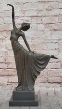 Signed D.H.Chiparus bronze statue art deco dancer sculpture Marble Base Figure