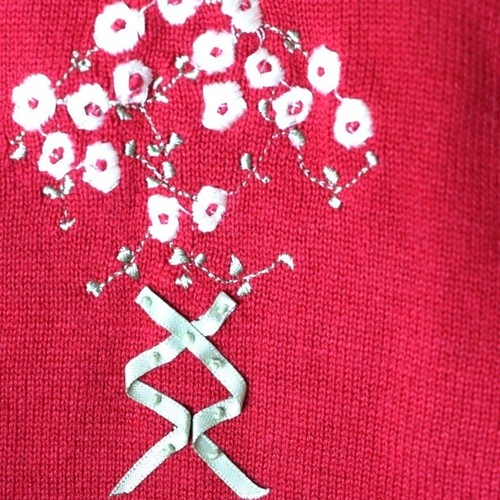 American Princess Cardigan Girls Size 5 Red Decorative Ruffle Open Front Sweater - Picture 6 of 9