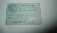 The Grand Lodge of Free and Accepted Masons Ithaca NY Membership Card 1976  #51