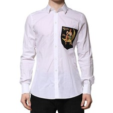 DOLCE & GABBANA Shirt White Cotton MARTINI Long Sleeve Formal 39/US15.5/S 750usd