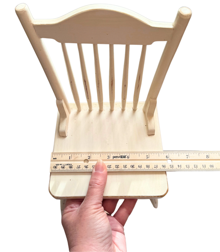 Vintage Miniature Wooden Chair - Rustic Cream Finish, Spindle Back, 11.5" Tall - Picture 7 of 7