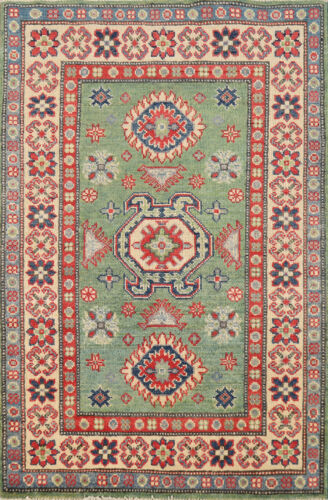 South-western Kazak Wool Accent Rug: Handmade Traditional Patterns 3x4 ft - Picture 1 of 8