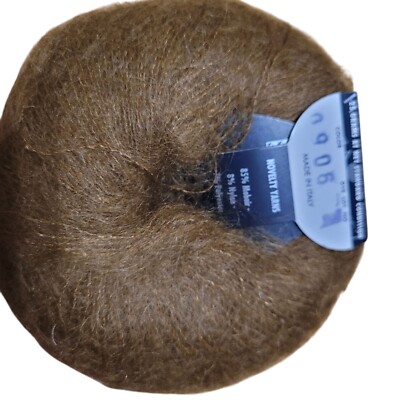 Feza Kid Mohair Brown Color 906 Yarn Made in Italy Lot of 10 2750 yards Total