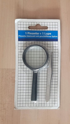 PINZETTE MIT LUPE 40 MM, NEU