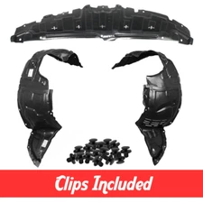 Front Fender Liner & Lower Engine Under Cover Set w/ Clips For 2004-2006 Mazda 3