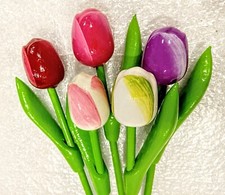 5 Wooden tulips Holland artificial flowers tulip Spring Gift Mother's day Easter