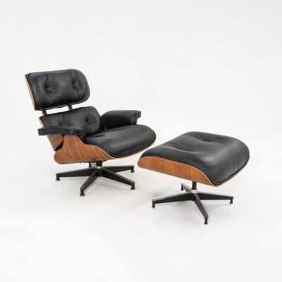 C. 1990 Herman Miller Eames Lounge Chair and Ottoman in Rosewood w/ New Leather