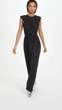 $1095 Isabel Marant Black Guciene Twist Jersey Maxi Dress 44 FR 12 US NWT I243