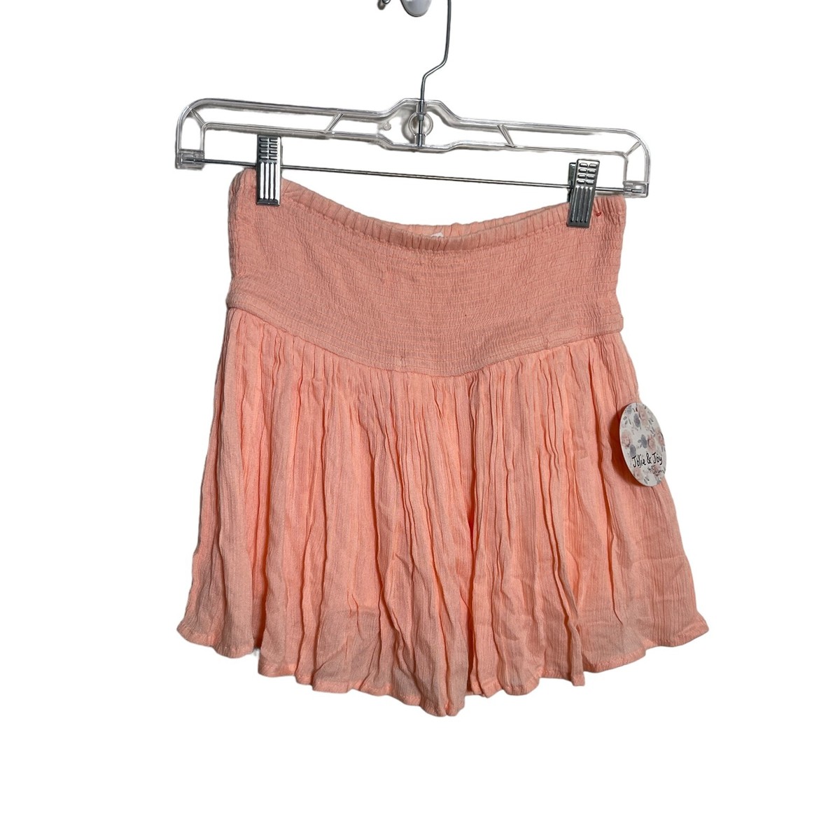 Jolie & Joy Skirt Girl's Large 14 Peach Neon Ruffle Mini