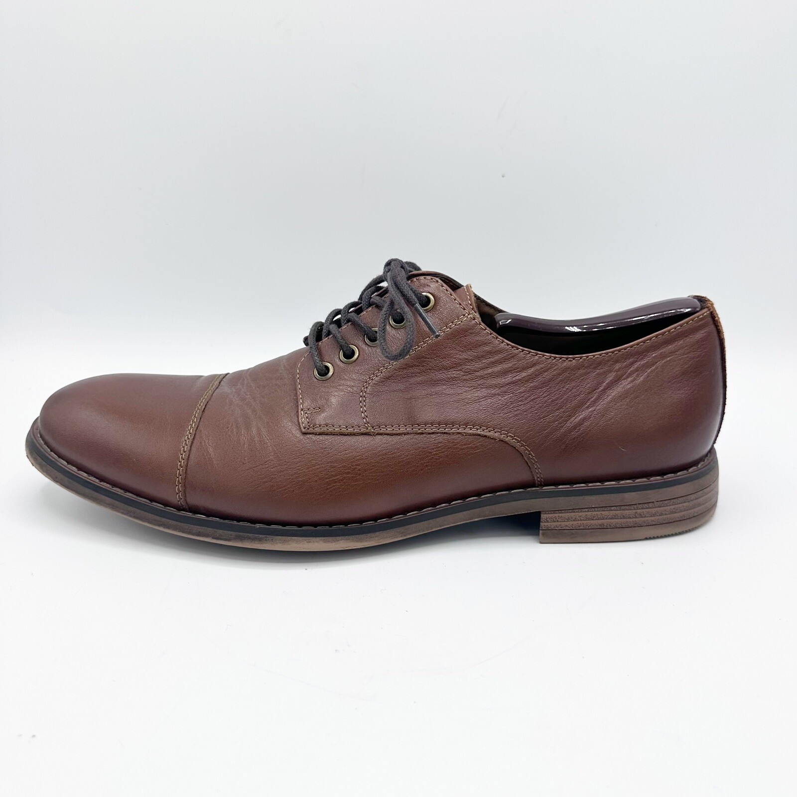 SAOLA Scarpe Oxford Hawker Rye Toe Cap Derby uomo 10 5 marrone eleganti casual pelle morbida