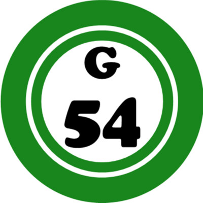 G 54 G54 Bingo Ball - 3 Inch Circle Sticker 3'' x 3'' - Hobby Number Board Lucky