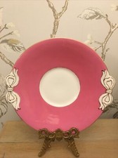 Pink China By Tuscan Cakeplate BOW Handles Ribbons Bows Vintage China ribbons