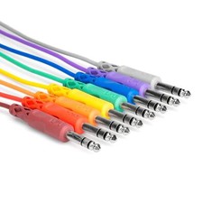Hosa CSS-890 8-Pack of 3-foot 1/4" TRS Balanced Patch Cables 3ft 3-feet Cords