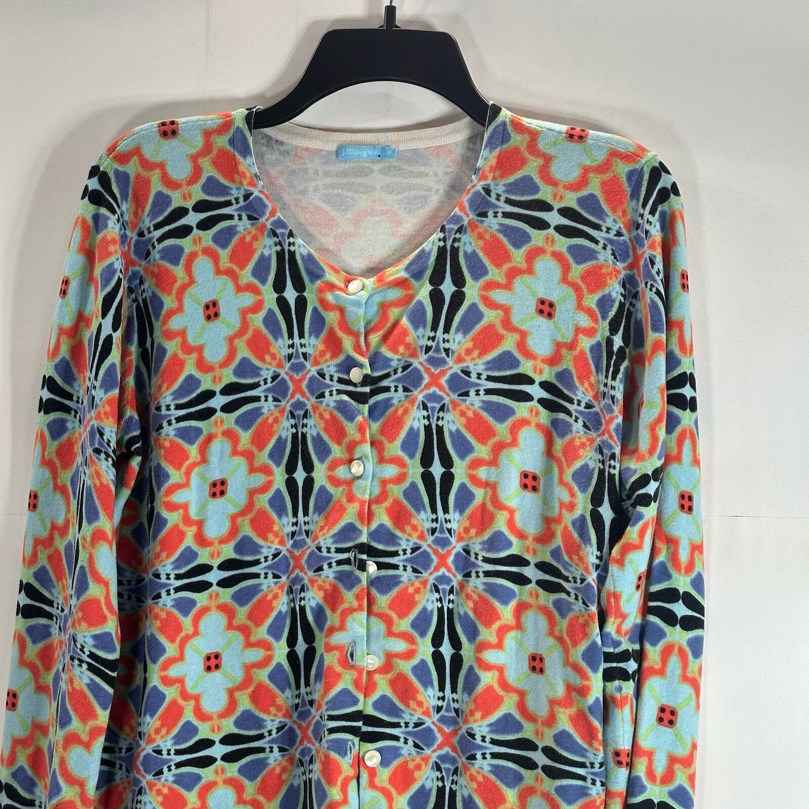 J. MCLAUGHLIN Women's Multi Mosaic Print Button-U… - image 3