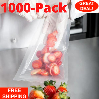 Vacuum Chamber Sealer Bags 1000 Pack 6 x 8 4 Mil Clear Food Storage Pouches