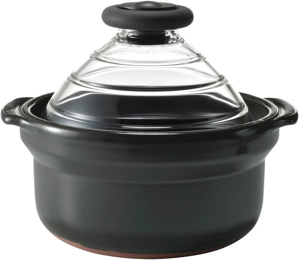 HARIO Large Model Ceramic Japanese Rice Cooker with Glass Lid