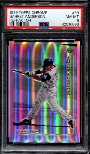 1999 Topps Chrome Refractor #58 Garret Anderson PSA 8 Highest & First Graded - Picture 1 of 2