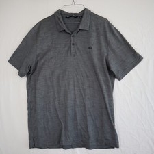 Travis Mathew Polo Shirt Mens XL Golf Casual Logo Dark Gray Short Sleeve