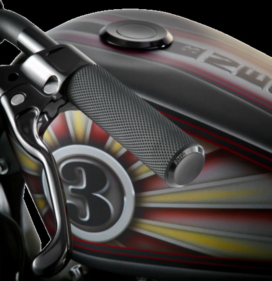 Empuñaduras moleteadas Arlen Ness 07-325 Black Fusion para acelerador Harley Cable Op Foto 2 de 2