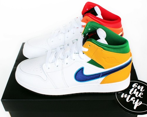 Nike Air Jordan 1 Retro de Mediados de Color multi tres turba GS Reino  Unido 3 4 5 6 7 EE. UU. nuevo | eBay
