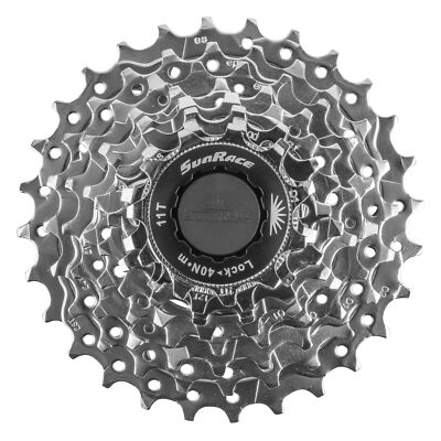 Cassette Vélo SUNRACE CSR86 8 Vitesses - 11x23 Dents, Argent, 8 Vitesses
