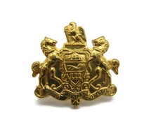Pennsylvania Crest Pin Virtue Liberty Independence Vintage Gold Tone