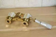 Vintage Brass Opera Glasses Mother of Pearl  Handle Brass Fittings France Gift
