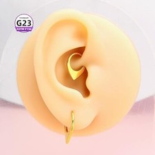 16G 5/16" Titanium Flat Teardrop Hinged Segment Ring Septum Tear Drop Clicker