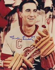 Ted Lindsay Autographed Signed 8x10 Detroit Red Wings Color Captain #7