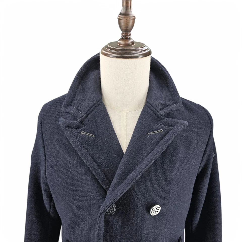 G-STAR RAW Mens Small "Morter P Coat" Navy Heavy Wool Blend Designer - Image 3 of 4