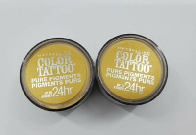 5X -Maybelline Color Tattoo Pure Pigments 24 hr Eye Shadow # 25 Wild Gold New