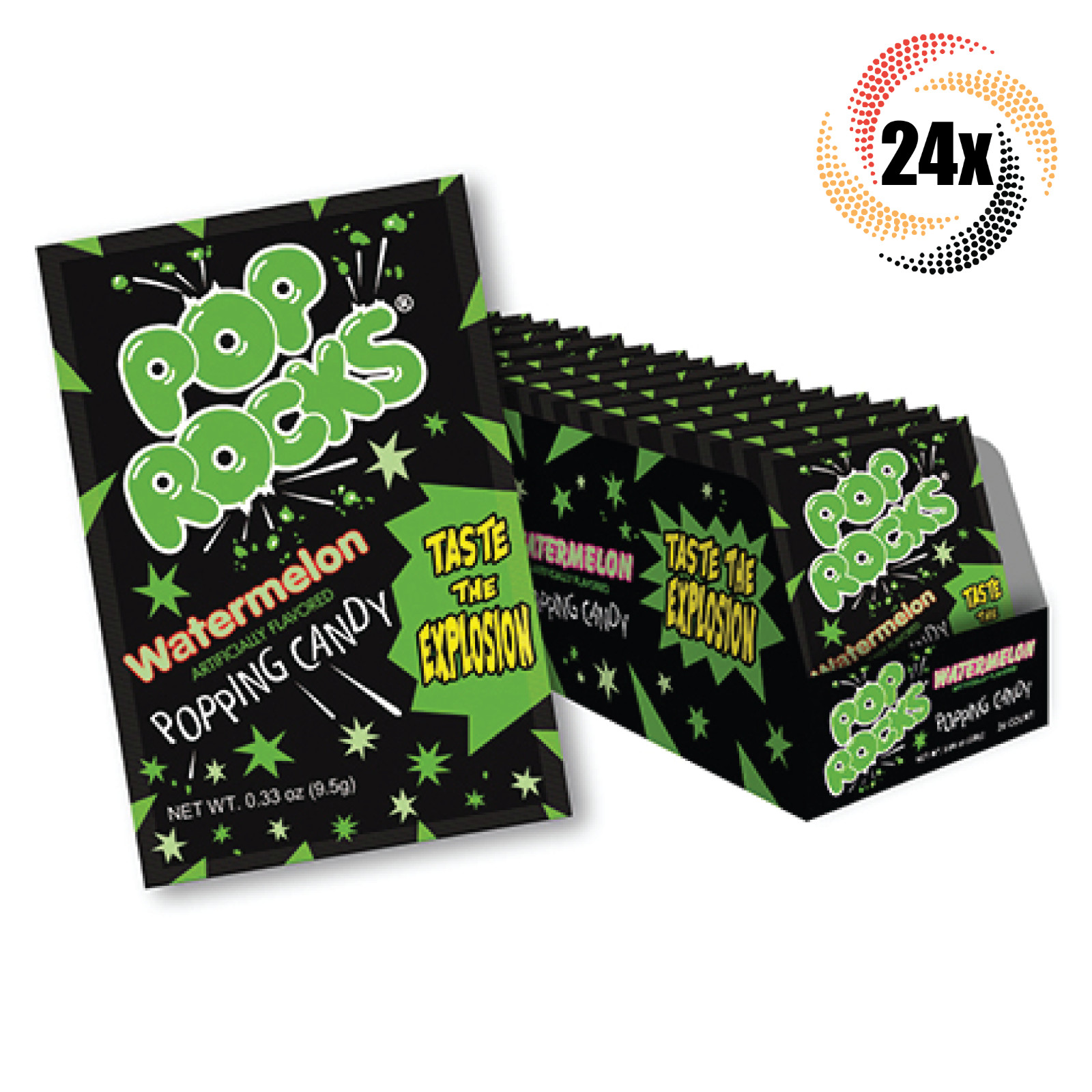 Полная коробка 24-кратных упаковок арбузных леденцов Pop Rocks, 33 унции (Быстрая доставка)