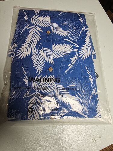 Coofandy Men's Hawaiian Floral Shirt Cotton Button Down Tropical Blue - 第 4/5 張圖片