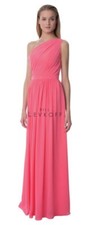 Bill Levkoff One Shoulder Asymmetrical Coral Bridesmaids Prom Dress Sz 12 991