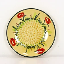 Vintage Hand Painted Ceramic Floral Grater Zester Plate Rupi Spain 1980 