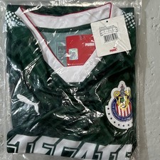 Club Deportivo Guadalajara Soccer Jersey Shirt Green/White Crest Size L