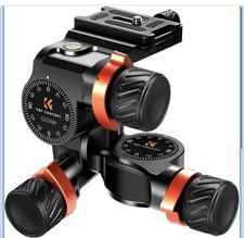 3-Way Geared Head, K F CONCEPT GW-3D Tripod Head Aluminum 1/4" Top for DSLR
