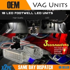 2x NEW Footwell lights 18 LED SMD white red blue VW AUDI SKODA Seat units canbus