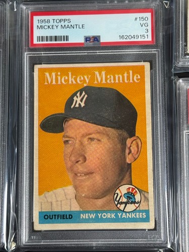 1958 Topps #150 Mickey Mantle PSA 3 VG New Label Centered